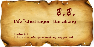 Büchelmayer Barakony névjegykártya